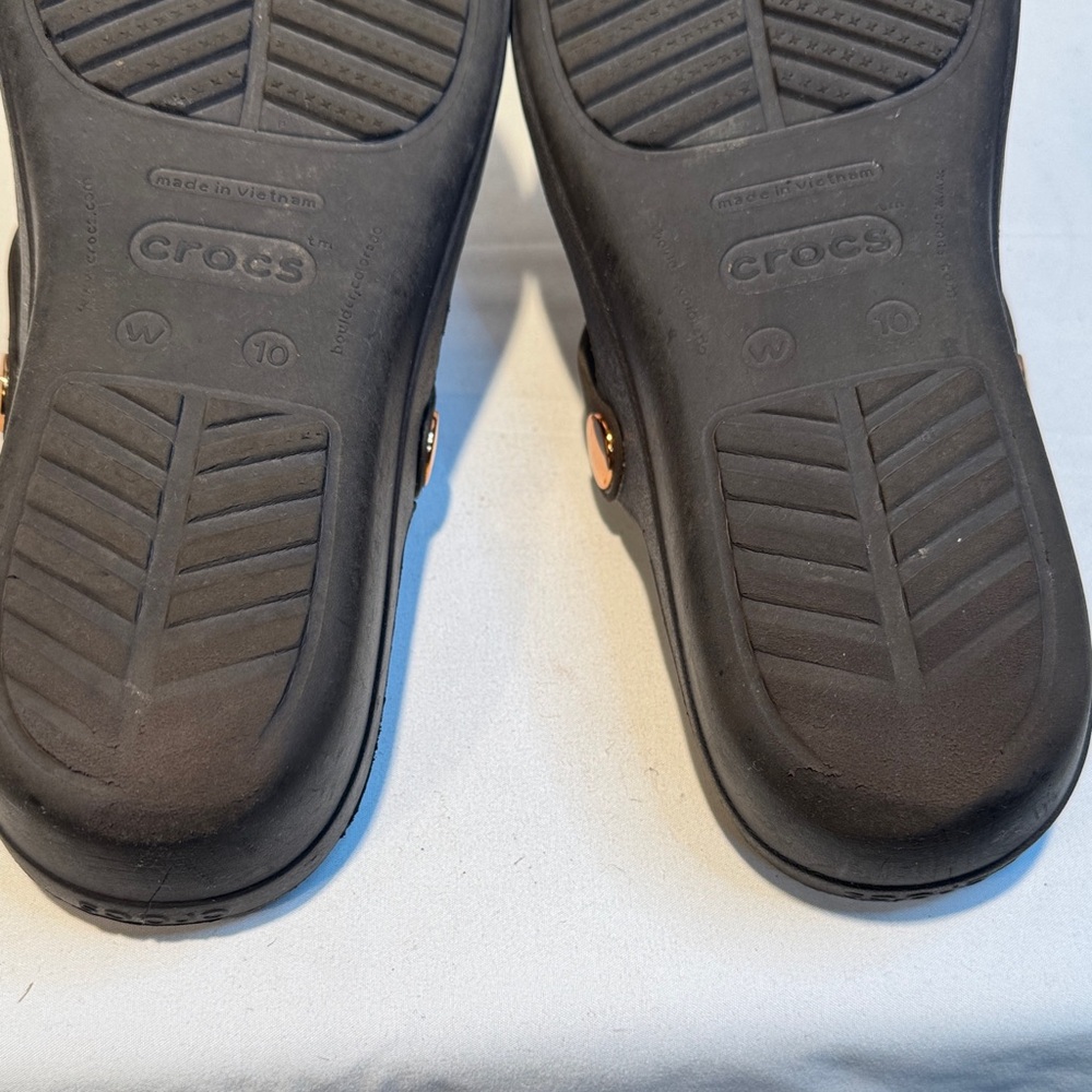 CROCS Black and Tan Women's Sandals - Picture 6 of 9